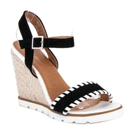 Sweet Shoes Black espadrilles on wedges 1