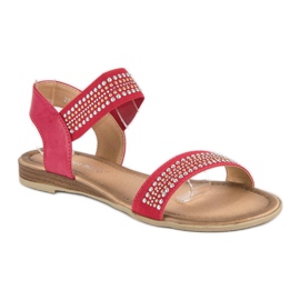 Super Mode Red sandals with an elastic band 1