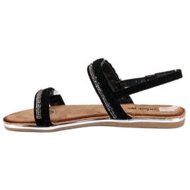Super Me Comfortable suede sandals black 1