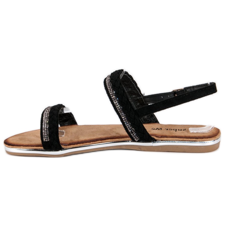 Super Me Comfortable suede sandals black 1 Super Me Comfortable suede sandals black 1