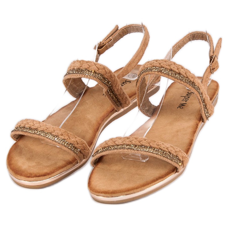Super Me Comfortable suede sandals brown 1 Super Me Comfortable suede sandals brown 1