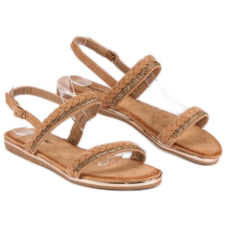 Super Me Comfortable suede sandals brown 2 Super Me Comfortable suede sandals brown 2