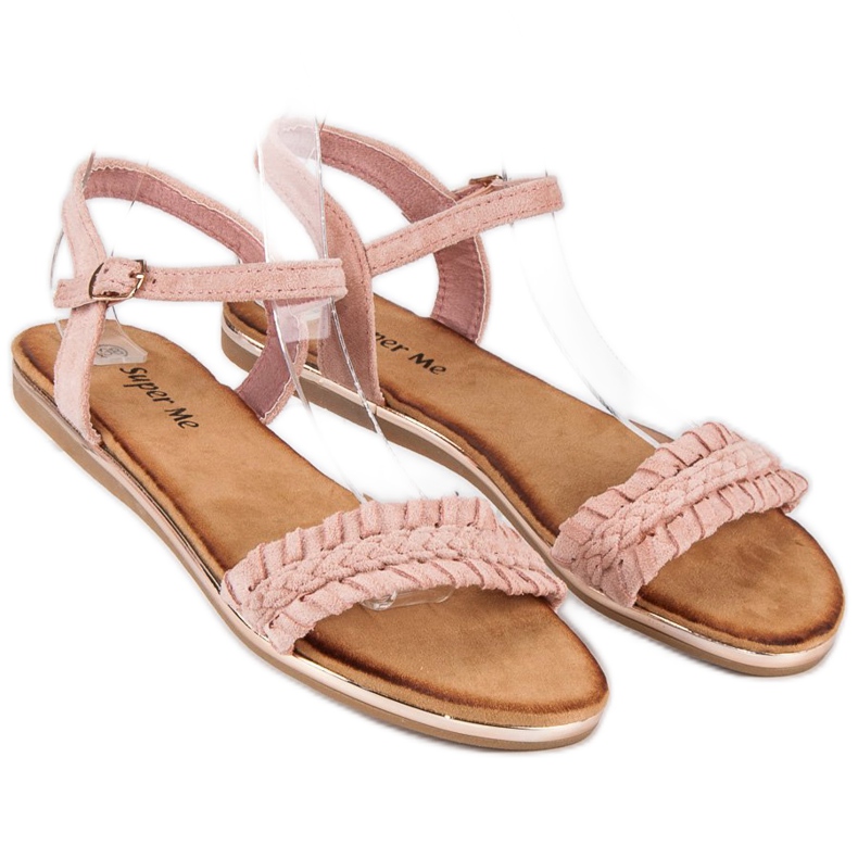 Super Me Suede flat sandals pink 1