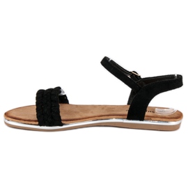 Super Me Suede flat sandals black 1