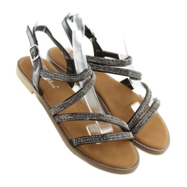 Sandals with black cubic zirconias K952 Black 2