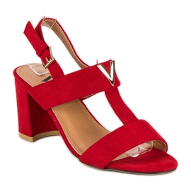 Women's sandals on a post red 1