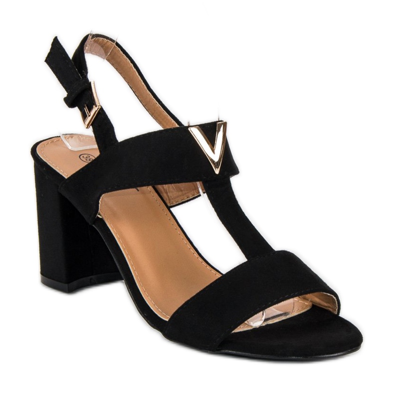 Women's sandals on a post black 1