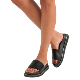 Bestelle Ladies' black slippers 1