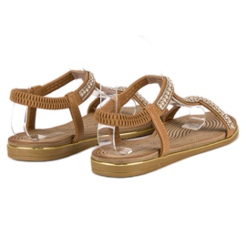 Juliet Camel flat sandals brown 1