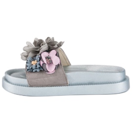 Seastar Flowers women's slippers grey 1