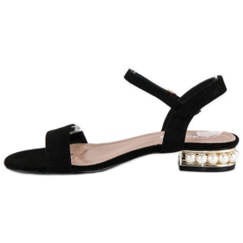 Nio Nio Black sandals with pearls 1