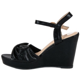 Annalisa Black wedge sandals 1