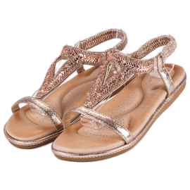 Marquiz Pink flat sandals with an elastic band 1