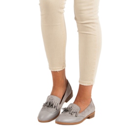 SDS Gray fringed loafers grey 1
