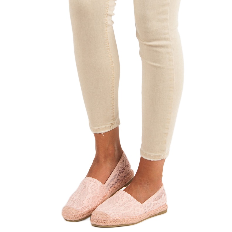 Seastar Pink lace espadrilles 2