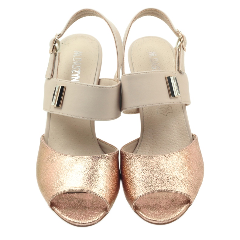 M.Daszyński Leather sandals Daszyński SA107 beige pink 3