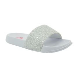 Profiled slippers Big Star glitter white grey 1
