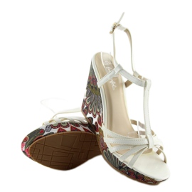 White wedge sandals BL201 white 1