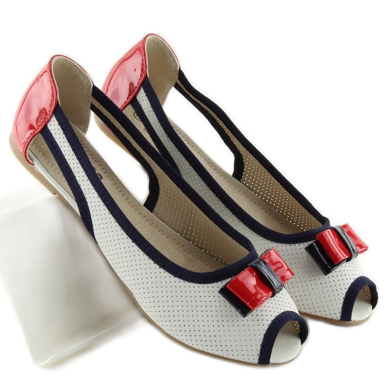 Ballerinas D314 WHITE / RED / NAVY 1