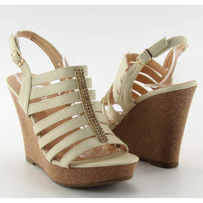 Sandals on the wedge FA77 Beige 2