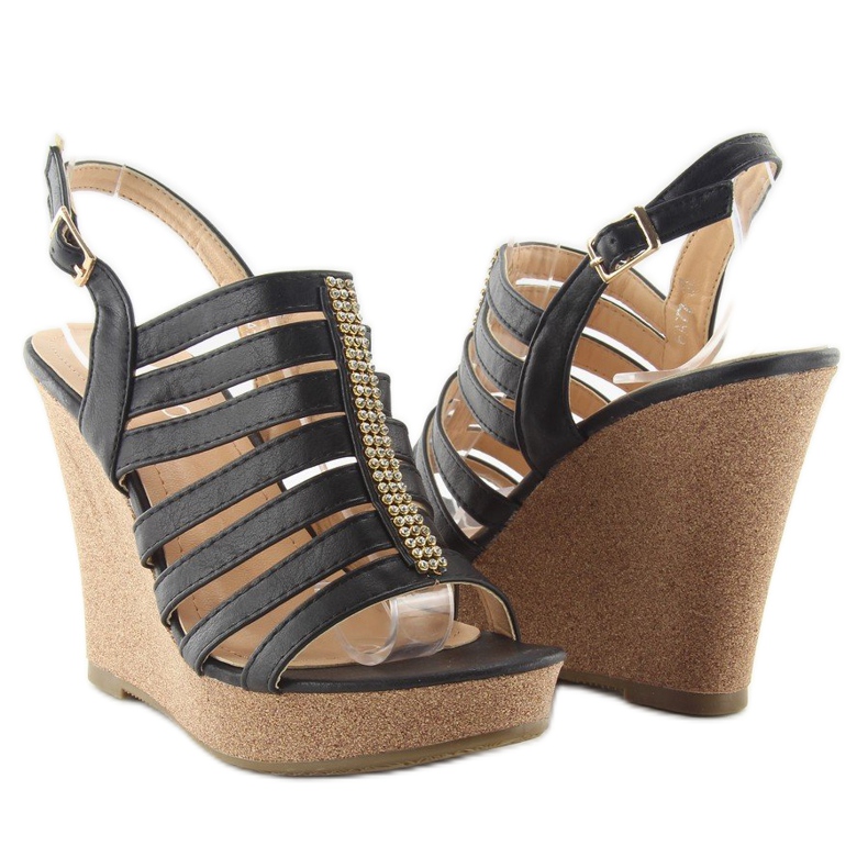 Wedge sandals FA77 Black 2
