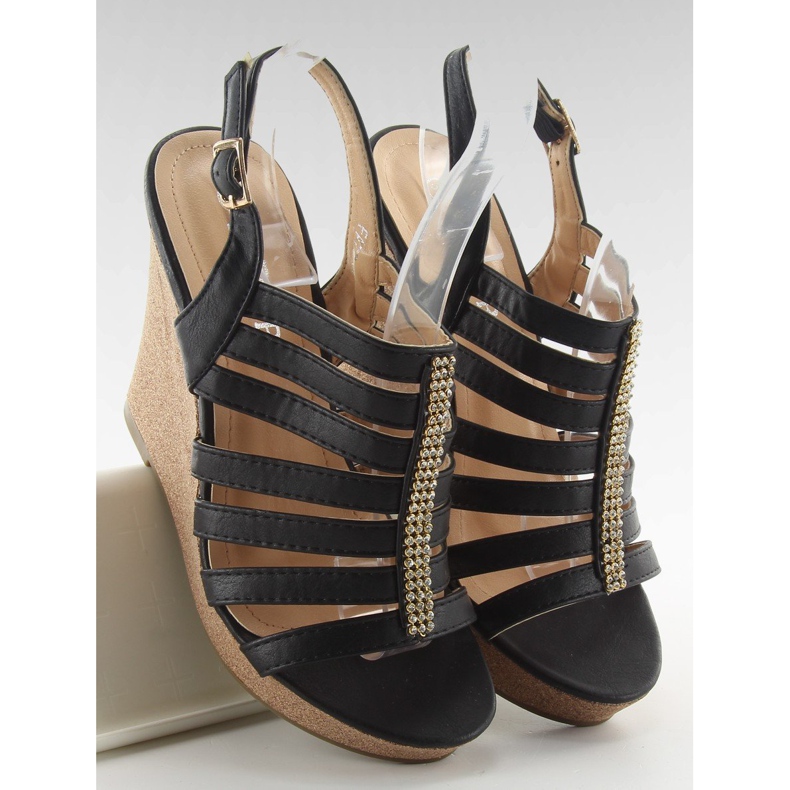 Wedge sandals FA77 Black 1