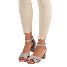 SDS Suede sandals on a post grey 1