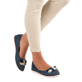 Suede ballerinas brown navy blue 2