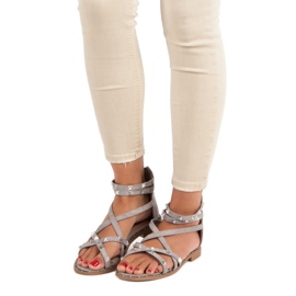 Bello Star Sandals with a zipper grey 1