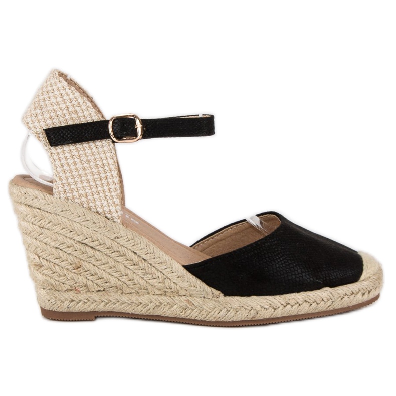 Nio Nio Wedge espadrilles sandals black brown 2