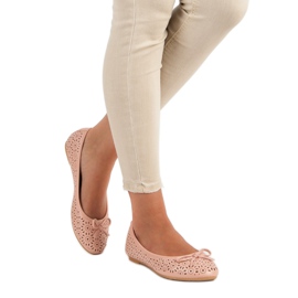 Diamantique Openwork ballerinas pink 1