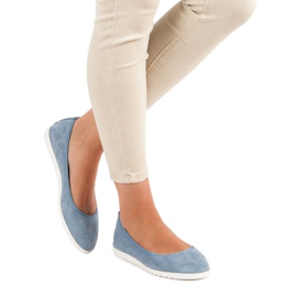 Sun Color Openwork suede ballerinas blue 1