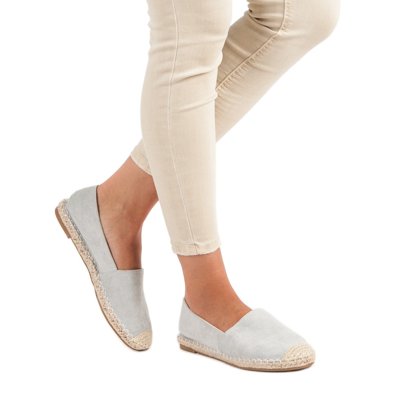 Best Shoes Gray suede espadrilles grey 2