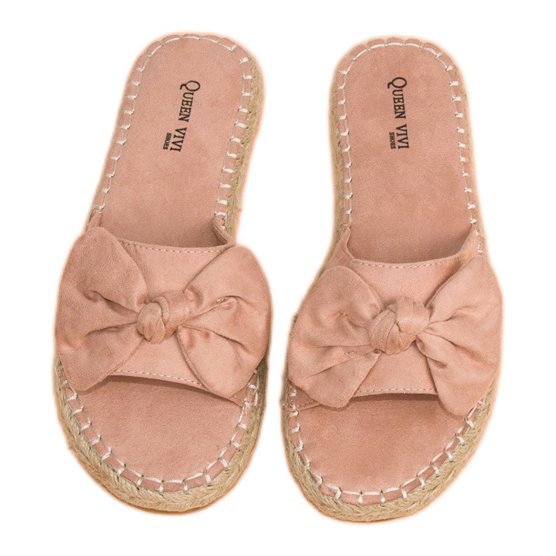 Queen Vivi Suede espadrilles flip-flops pink 1