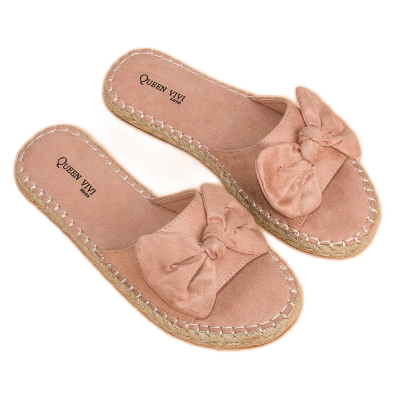 Queen Vivi Suede espadrilles flip-flops pink 2