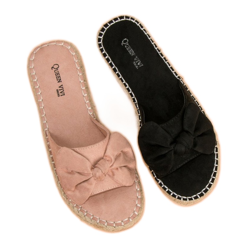 Queen Vivi Suede espadrilles flip-flops black 1