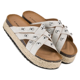 Sergio Todzi Slippers with rhinestones grey 2