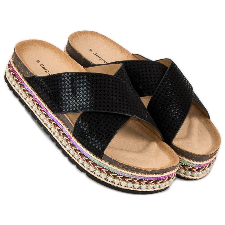 Sergio Todzi Ethnic print flip-flops black 2