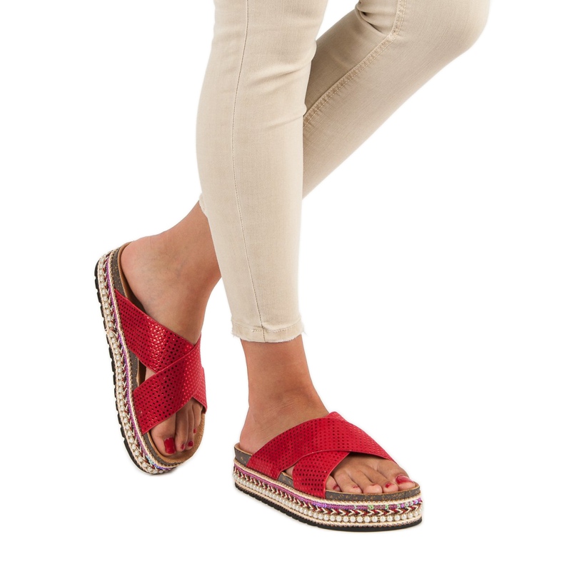 Sergio Todzi Ethnic print flip-flops red 1