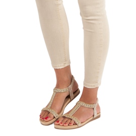 Queentina Flat sandals with an elastic band yellow 1