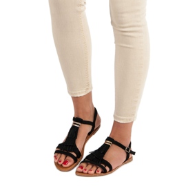 Abloom Sandals with fringes black 1