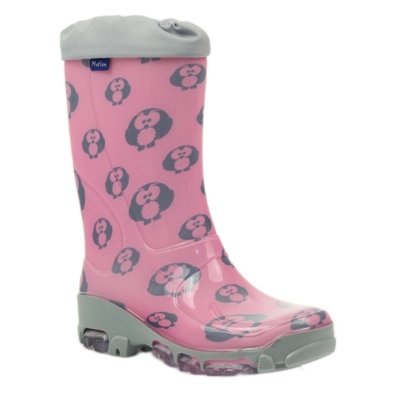 Owl galoshes with silver ions Ren But grey pink 1