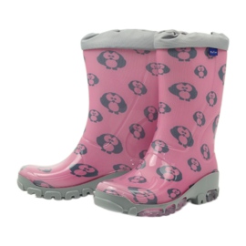Owl galoshes with silver ions Ren But grey pink 3