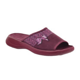 Befado burgundy slippers with a 442D192 bow multicolored 1