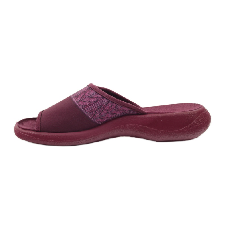 Befado burgundy slippers with a 442D192 bow multicolored 2