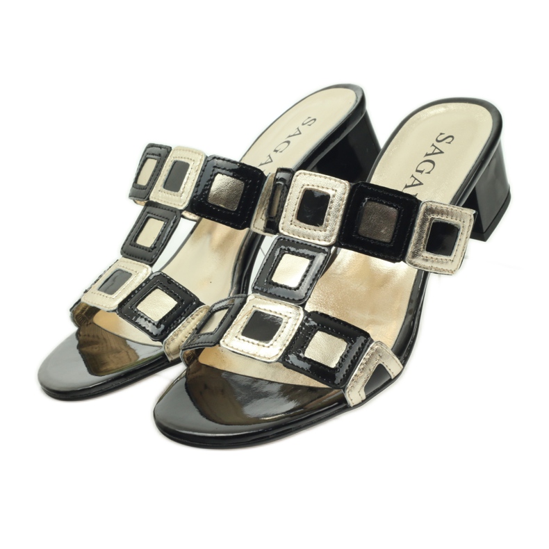 Black and gold Sagan slippers yellow 5 Black and gold Sagan slippers yellow 5