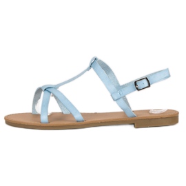 Ideal Shoes Light blue sandals 2