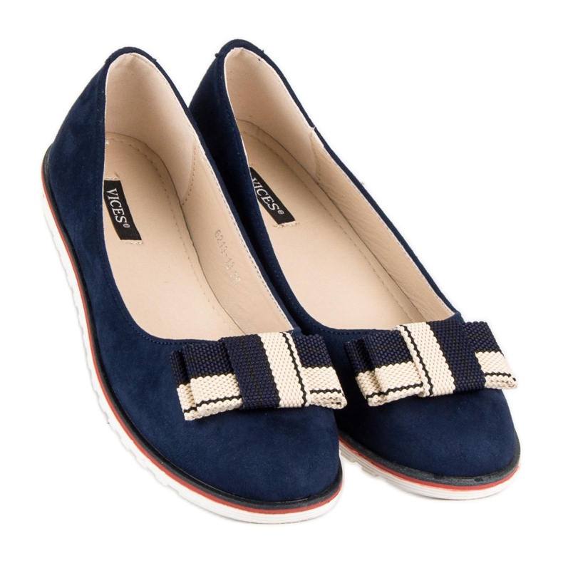 Ballerinas With A Bow VICES brown navy blue 2
