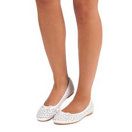 Diamantique Openwork ballerinas white 1 Diamantique Openwork ballerinas white 1
