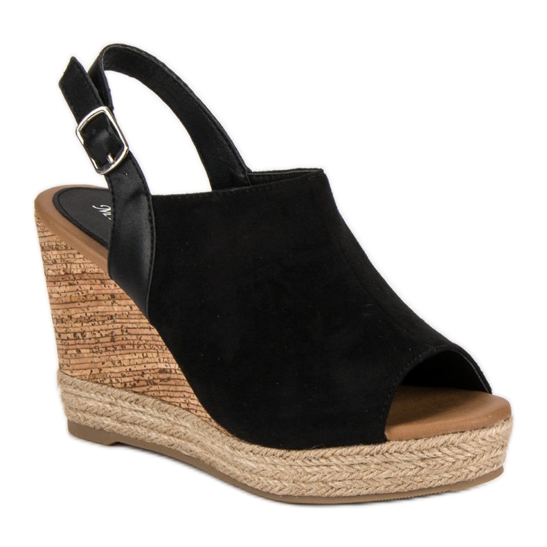 Milaya Black wedge shoes 1 Milaya Black wedge shoes 1